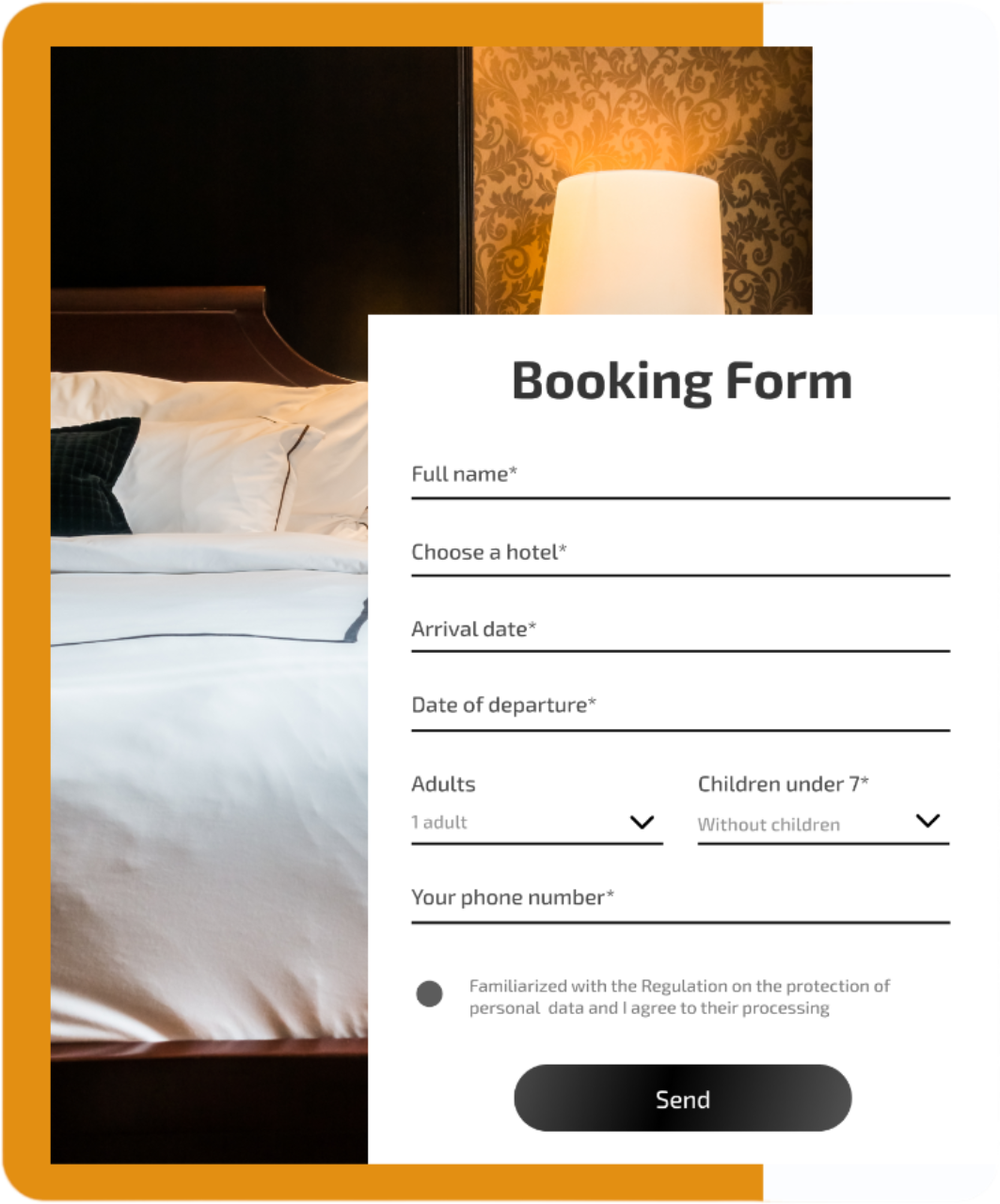 Booking forms for rooms on the website | QForm Form Constructor