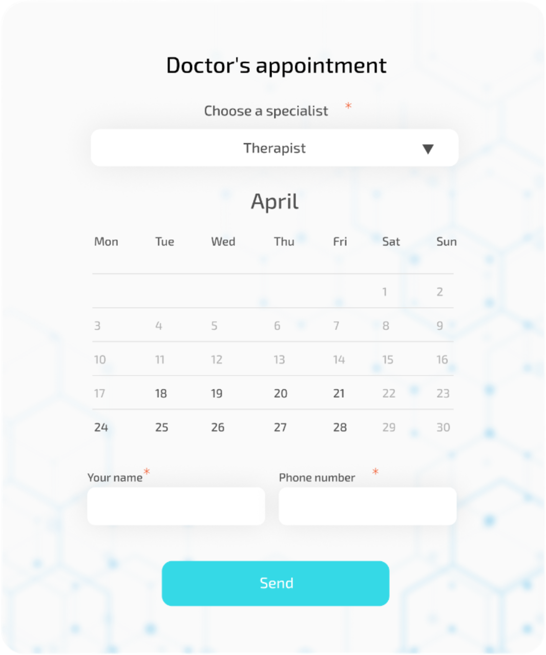 Doctor's Appointment Form for websites | Create a web form in the Form Builder