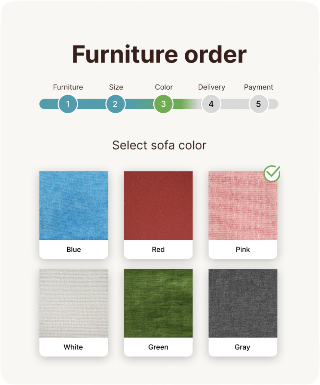 Create quiz to order and calculate furniture | QForm Quiz Constructor
